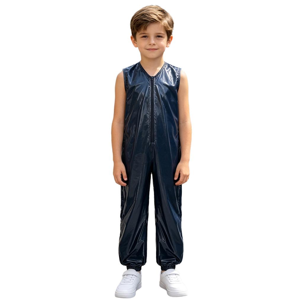 Kinder Jungen Mädchen Adaptiver Overall Wasserabweisende Windelüberzug Body Ärmellos Reißverschluss Elastische Beinöffnung Strampler für Pool Strand Schwimmen