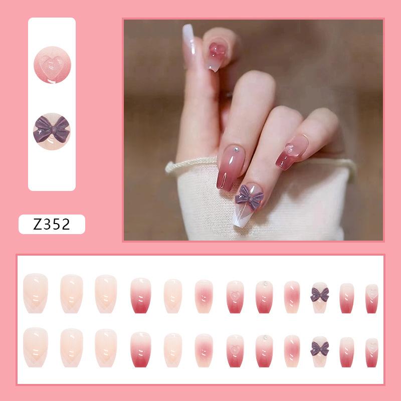 Wear Nail Diamond Small Fresh Three-dimensional Pattern Love Bow Nail Patch Nail Wear Nail Product