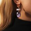Exaggerated Purple Gemstone Earrings: Niche Design, Light Luxury Party Studs 2025.