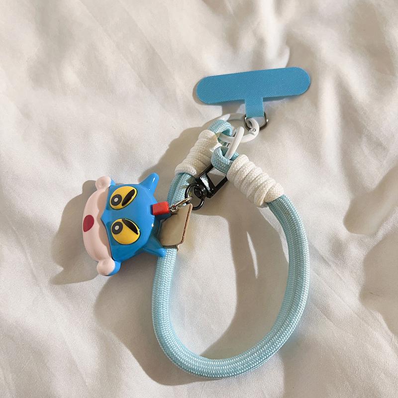 Cartoon Crayon Shin-Chan Phone Chain For Iphone For Samsung Huawei Xiaomi Anti-Lost Wrist Rope Strap Bag Decoration Keyrings