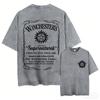 Hot Sale Supernatural Vintage Washed T-shirt Men Women Casual Retro Cotton T Shirts Unisex Casual Oversized T-shirts Streetwear