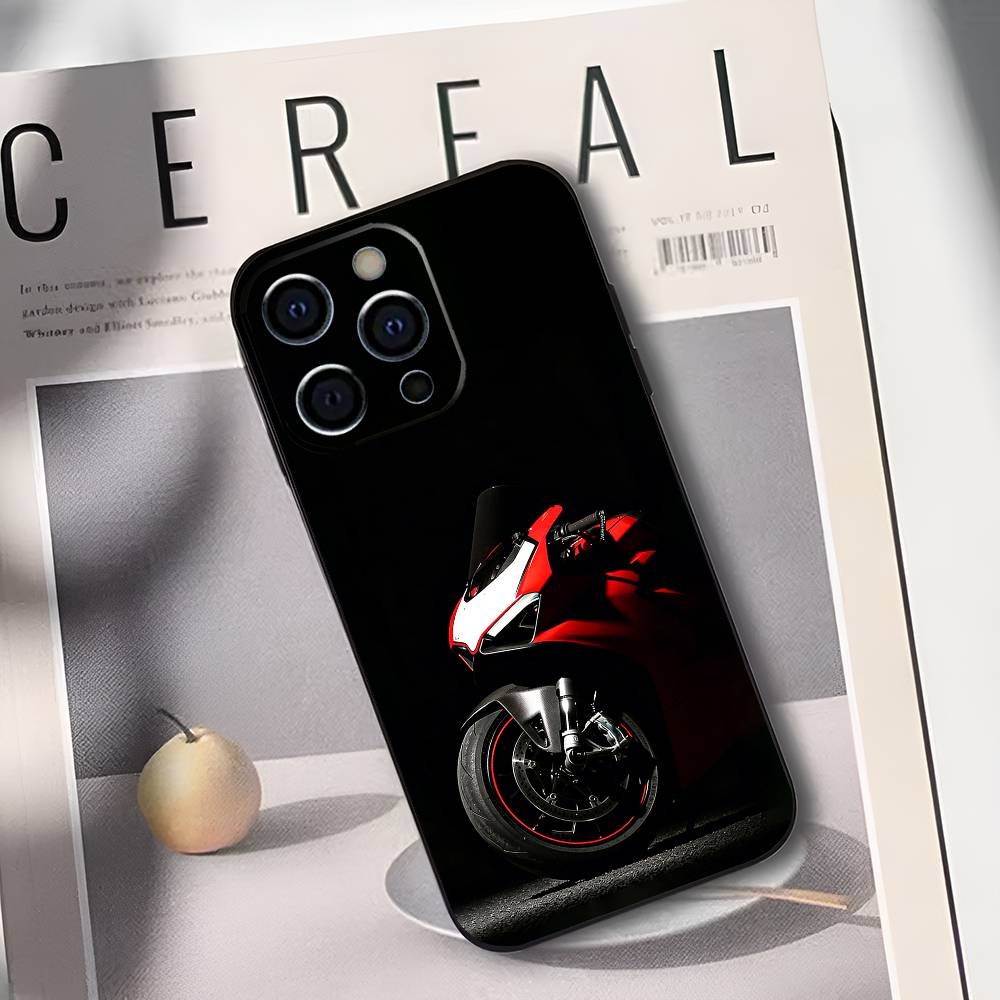 Motorcycle Racing D-Du-catis Phone Case For iPhone 17,16,15,14,13,12,11 Plus,Pro Max,XS,Soft Silicone Black Cover