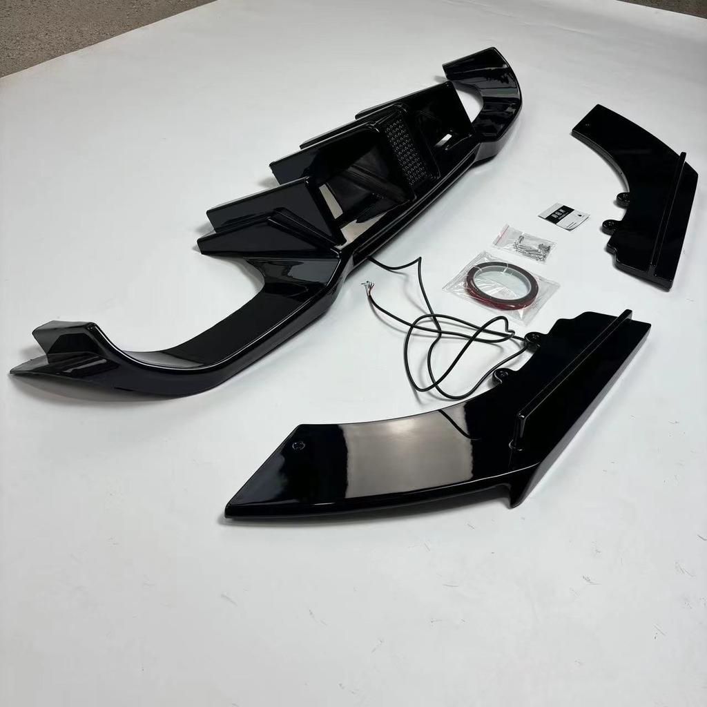 For BMW 2 Series M2 M2C F87 Coupe 2016-2025 Competition V Style 3/Pcs Bumper Rear Diffuser Lip Spoiler Body Kits Glossy Black
