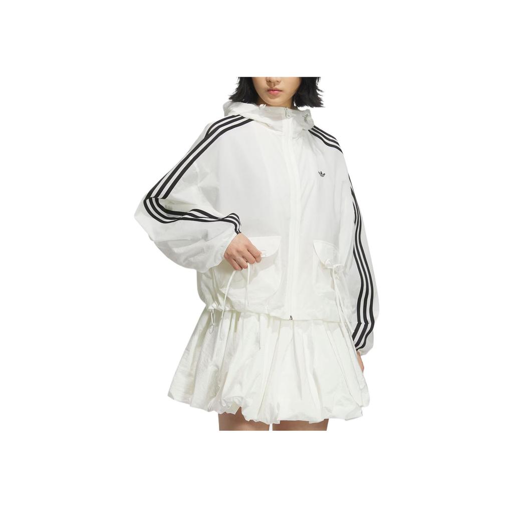 adidas Originals Windbreaker Comfortable Fashionable Aesthetic Simple Jacket Women Jacket Han-Jade-White KB8964