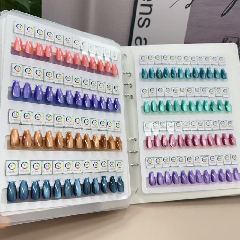 48/96/144/192 Colors Magnetic Tips Nail Art Swatch Book Manicure Color Test Storage Book Large Acrylic Works Display Color Card