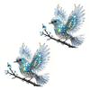 Yousheng Bluebird Hanging Decoration Stained Glass Art Bird Ornament 2D Flat Acrylic Pendant for Window Wall Home Garden Decor
