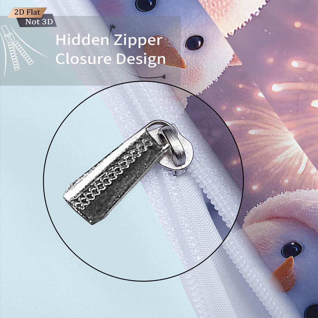 3pcs Merry Christmas Snowman Printed Chipless Quilt Set Multi Size Bedroom Holiday Bedding Holiday Decoration Machine Washable