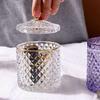 Light Luxury Glass Candy Jar with Lid Colorful Candy Storage Bottle Retro Candy Nut Storage Container Tabletop Craft Decoration