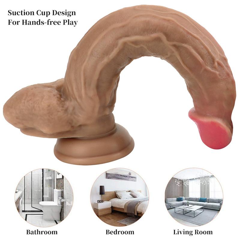 Female Masturbator Simulation Penis Soft Liquid Silicone Real Dildo