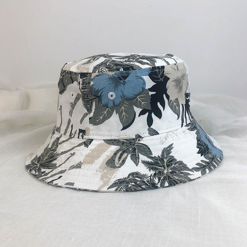 Cotton and Linen Printed Chinese Style Canvas Bucket Hat Men's and Women's Trendy Brand Sunshade Sunscreen Basin Hat