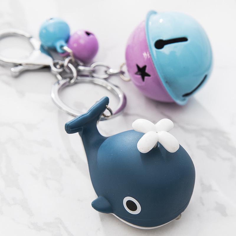 Whale LED Sound Keychain Mini Flashlight & Bag Pendant