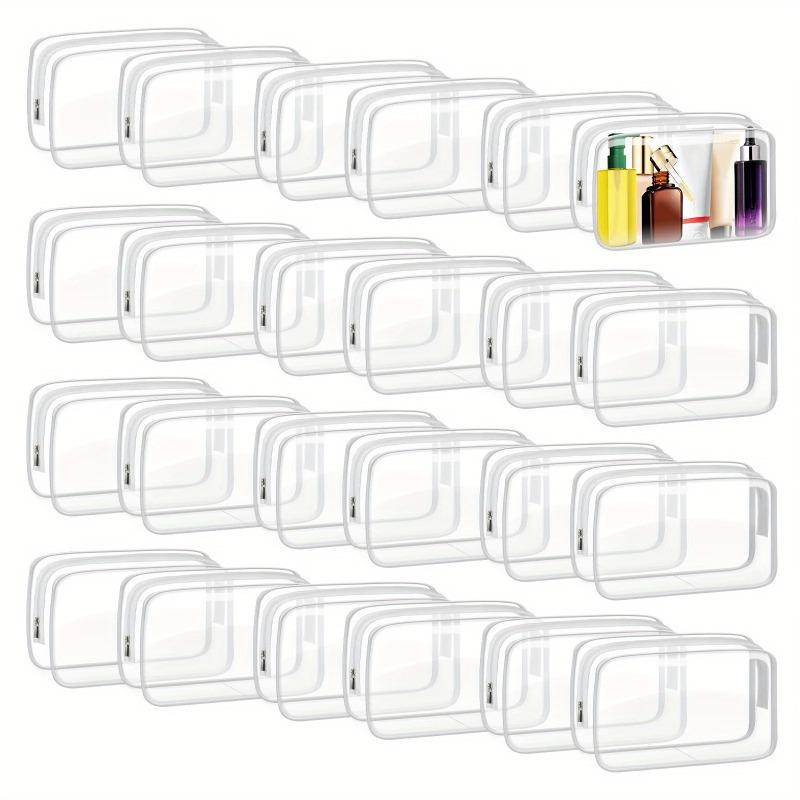 10PCS Clear Travel Makeup Bags, Transparent Toiletry Storage Pouches for Men Women, PU Material Home Organization Kit