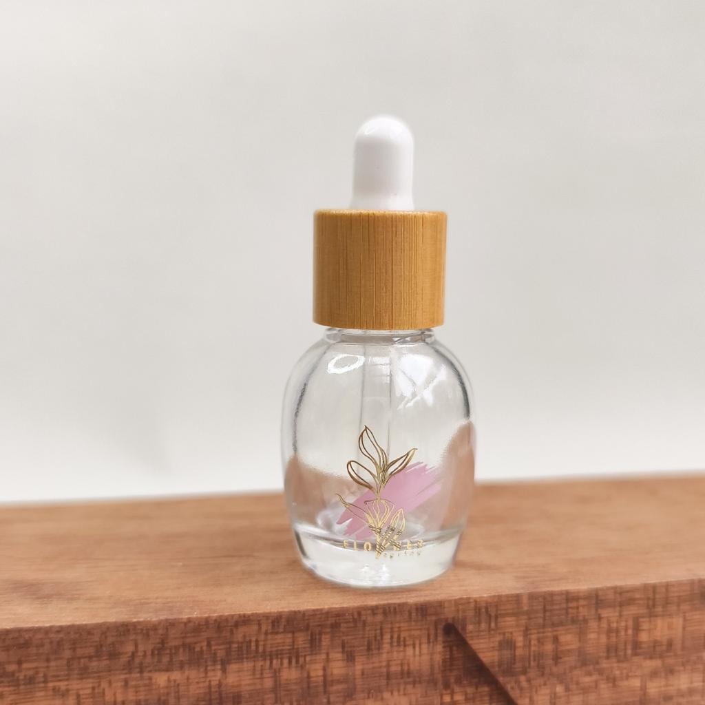 10ml Glass Dropper Bottle with Bamboo Lid, Refillable Essential Oil Container