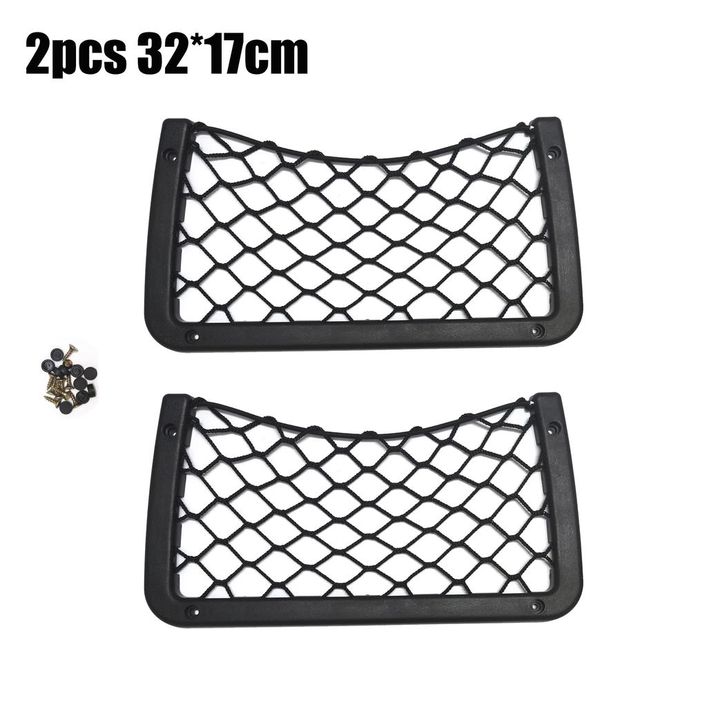 Black Multi Size Car Organizer Net Pocket Car Net Bag Phone Holder Rack Storage Mesh For Car Caravan Motorhome 42x21cm 36x18cm