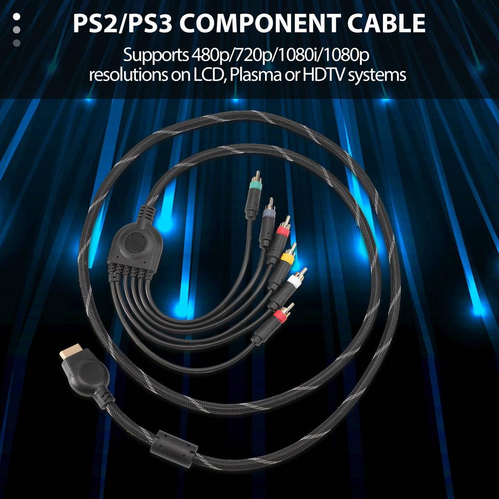 Suitable for PS2/ Component Cable 1.8M Suitable for PS 2/3 High Resolution Game Cable Accessories