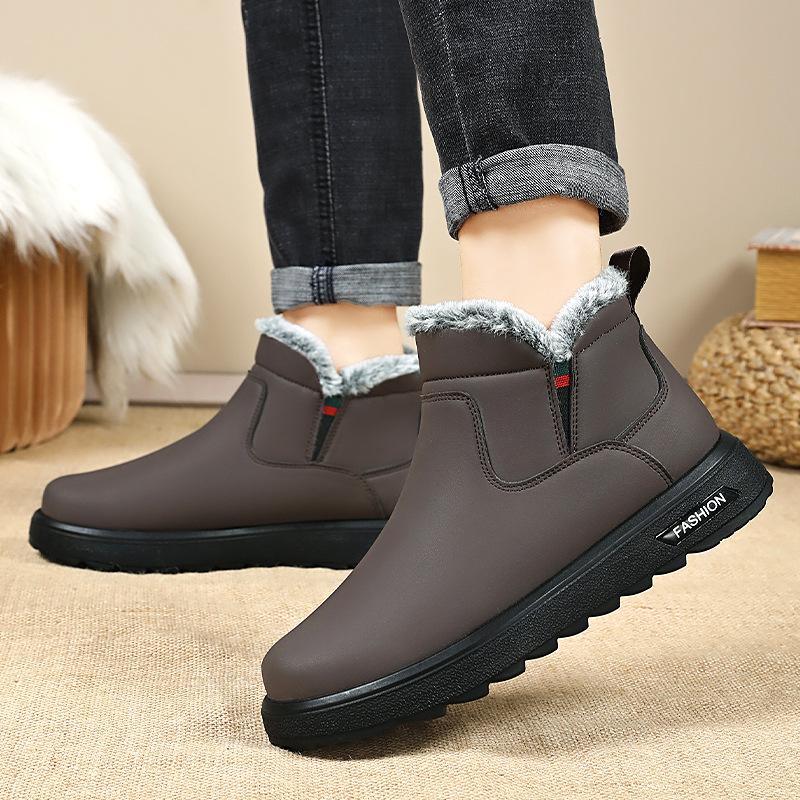 Men's Fashionable Versatile Warm Padded Snow Boots Comfortable Soft Elastic Thick Sole Cushioning Casual Cotton Shoes