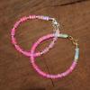 Pink Shaded Opal Beads Bracelet, Multifire Opal Beads Handmade Bracelet, Natural Opal Beaded Bracelet, Opal Birthstone Jewelry, Gift for Her
