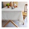 Lilac Floral Tablecloth, Cotton Small Fresh Flower Print Table Cover, Pastoral Style Breathable Cloth for Desk, Dorm Room Decor, Coffee Corner &