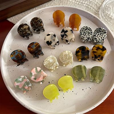 Cute Mini Set of Two Acetate Hair Clips for Women, Perfect for Side Bangs And Managing Flyaways.