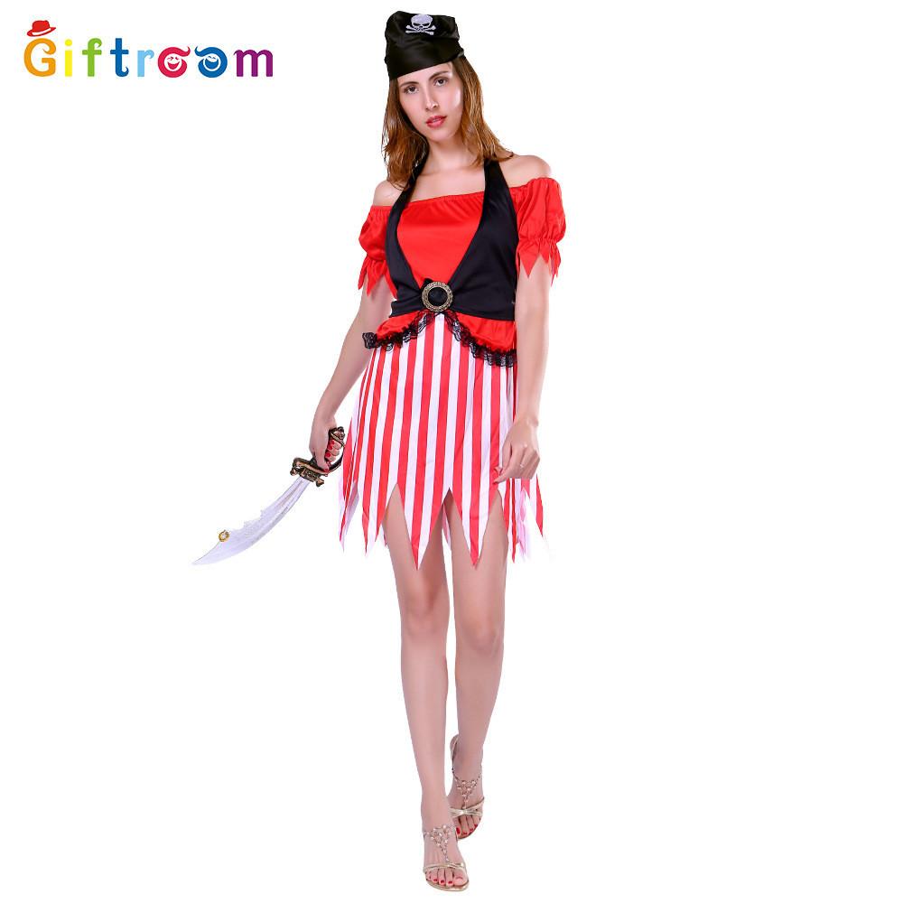 Vibrant Cosplay Red Dress For Women Inspired By Caribbean Pirate Events Theme