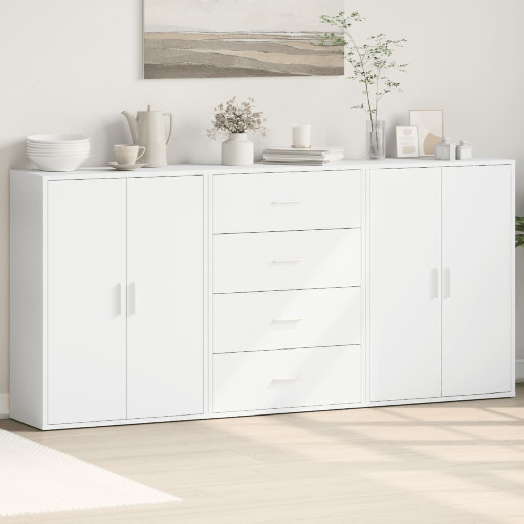 Sideboards 3 pcs White 60 x 31 x 84 cm Particleboard