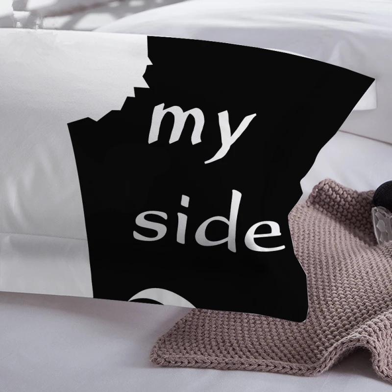 Simple Black + White Bedding Set Cat/Dog/He and Her Couple Bedclothes Pillowcase Customized Home Textiles Bed Set