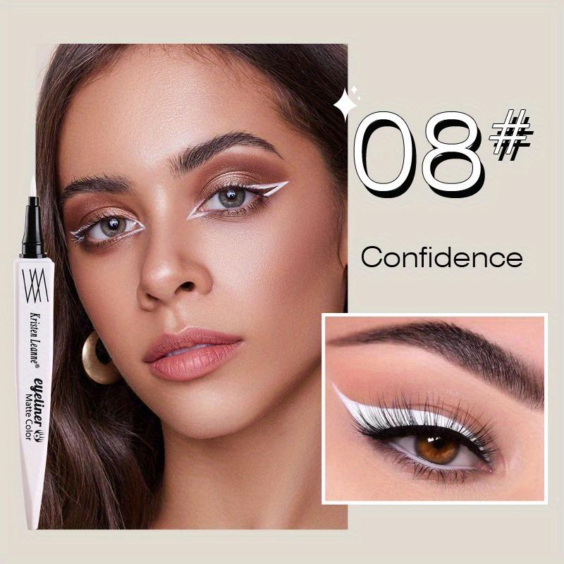8-farger Ultra-fin Refill Brush Matte Hurtigtørkende Ikke lett å smøre ut Farge Eyeliner