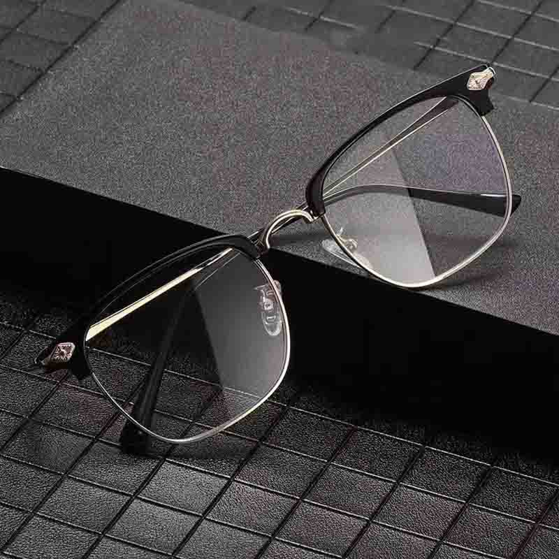 New Unisex Square Glasses For Men Women Metal Frame Glasses Men Anti Blue Presbyopic Glasses 1.0+1.5+2.0+2.5+3.0+3.5+4.0