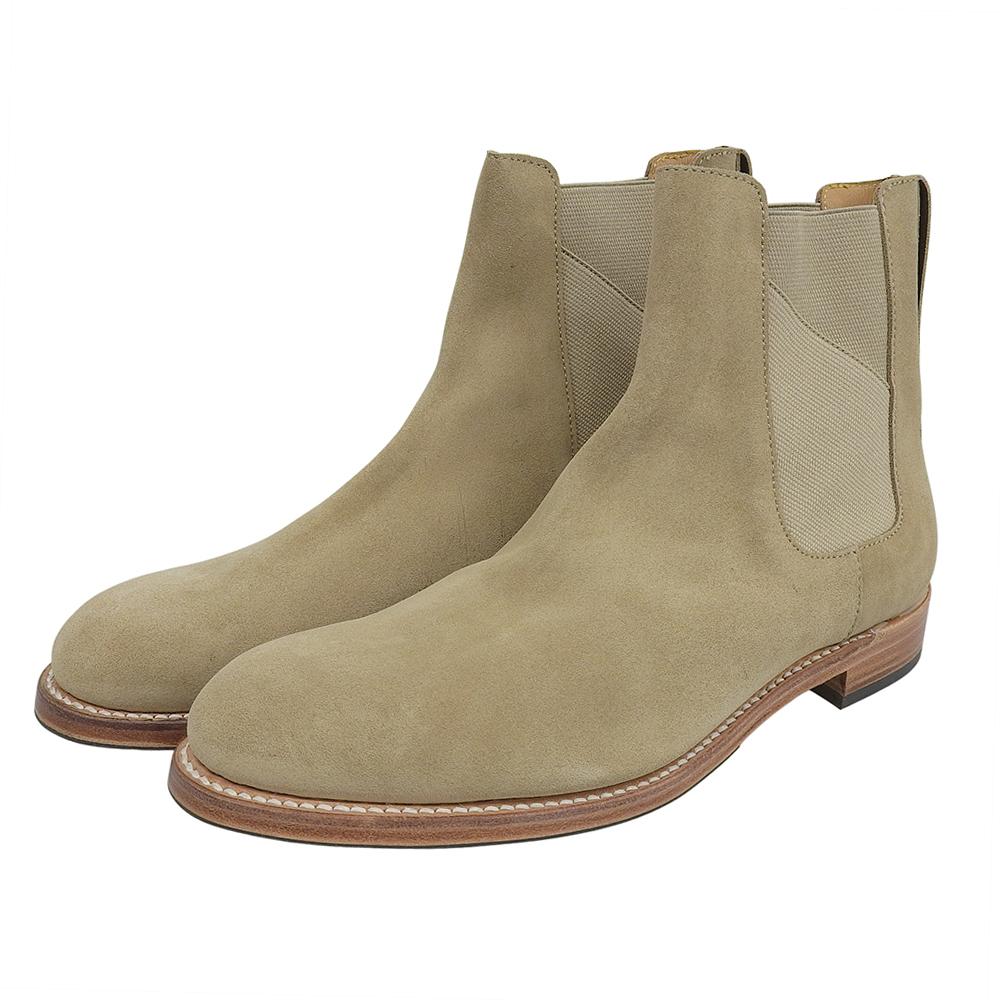 1piu1uguale3 Suede Chelsea Boots with Side Gore, Men's, Beige, Size 42 Shoes 42 beigeUsed