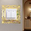 4/8 Stück 3D Spiegel Wandaufkleber Selbstklebend Lichtschalter Abdeckung Aufkleber an der Wand Haus Zimmer Dekoration Rahmenform