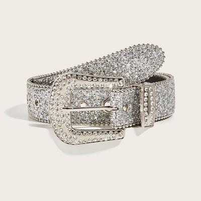 Spice Girl Belt Female Tide Eye Shiny Style Western Rhinestone Buckle Wide Belt Waist Chain