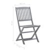 Foldable Garden Chairs 8 pcs with Cushions Solid Acacia Wood
