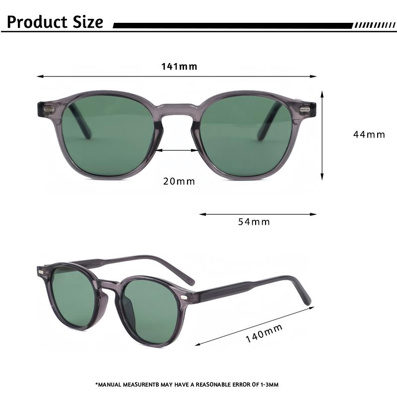 HBK Classic Retro Round Polarized Sunglasses for Women and Men TR90 Frame and Tac Lenses Trendy Street Snap for Travel Fashion