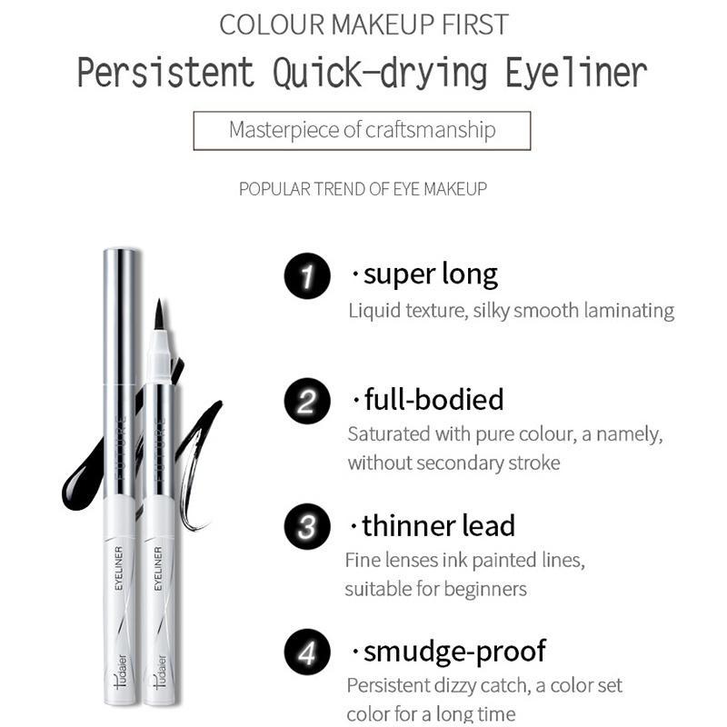 Pudaier Luxury Women Black Waterproof Long Lasting Liquid Eyeliner Quick Dry Cool Black Charming
