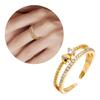 Elegant Adjustable Copper Heart Rings With Stones Portable Jewelry Gift for Her