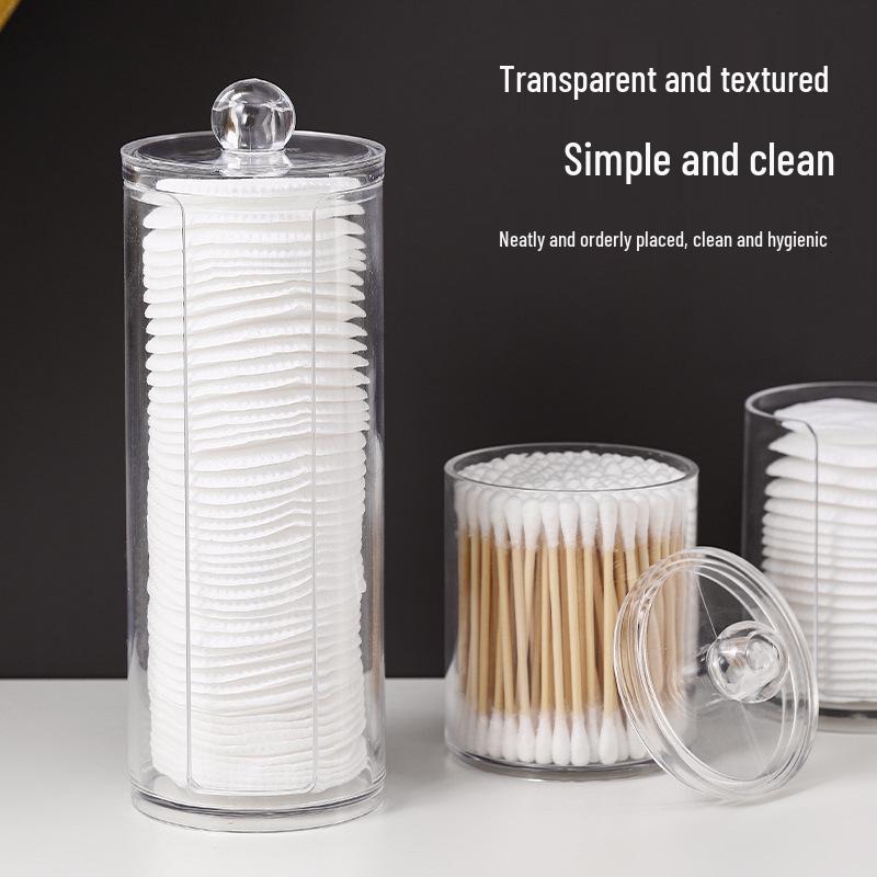 Dual-Layer Transparent Cotton Swab & Toothpick Storage Box