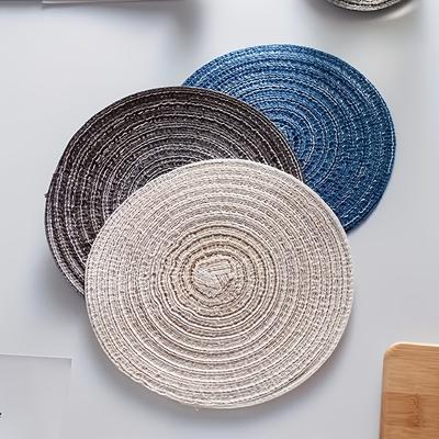 Sottopiatti Piccoli Antiscivolo Resistenti al Calore, Sottobicchieri Rotondi Intrecciati da 4,5 Pollici, Materiale Poliestere Resistente - Perfetti per Decorazioni e Accessori da Tavola