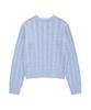 COVERNAT WOMAN Clover Heart Cable Knit Light Blue