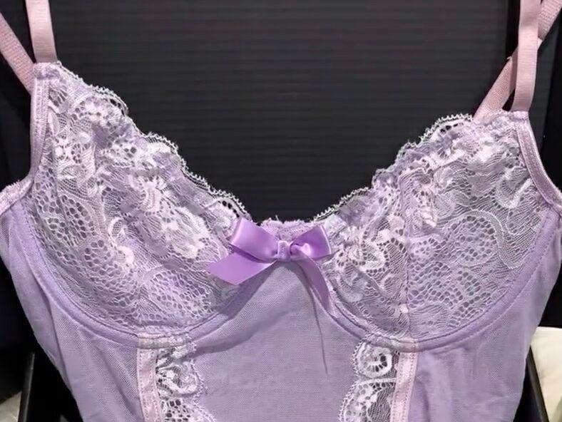 2024 Mesh Lace See-Through Lingerie Set: Asian-Inspired Slimming Camisole & Corset 3-Piece