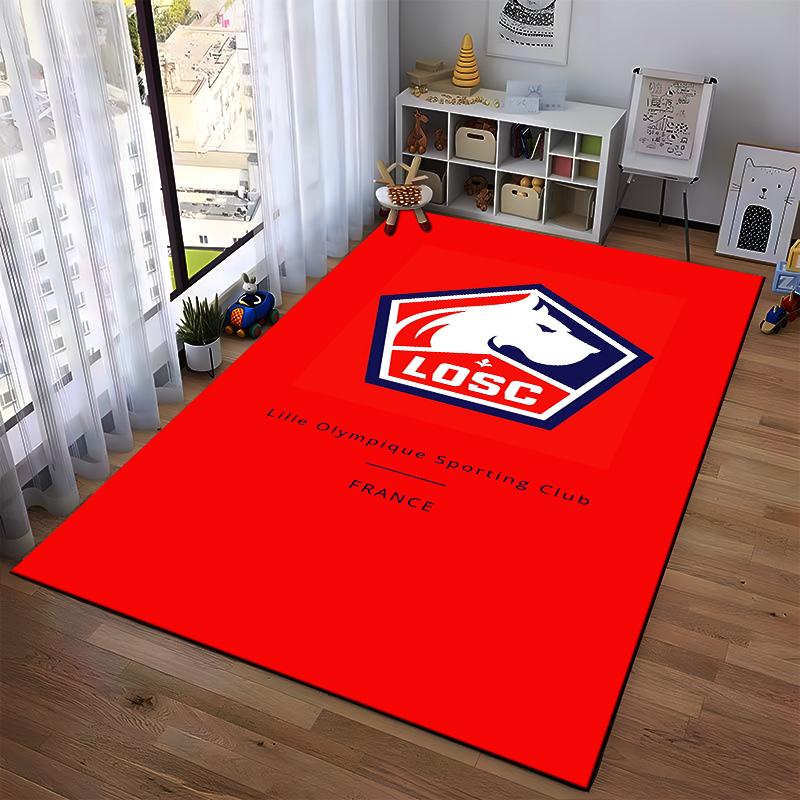 LOSC Team Logo Design Rug Non-slip Rug Suitable for Living Room and Bedroom Sofas