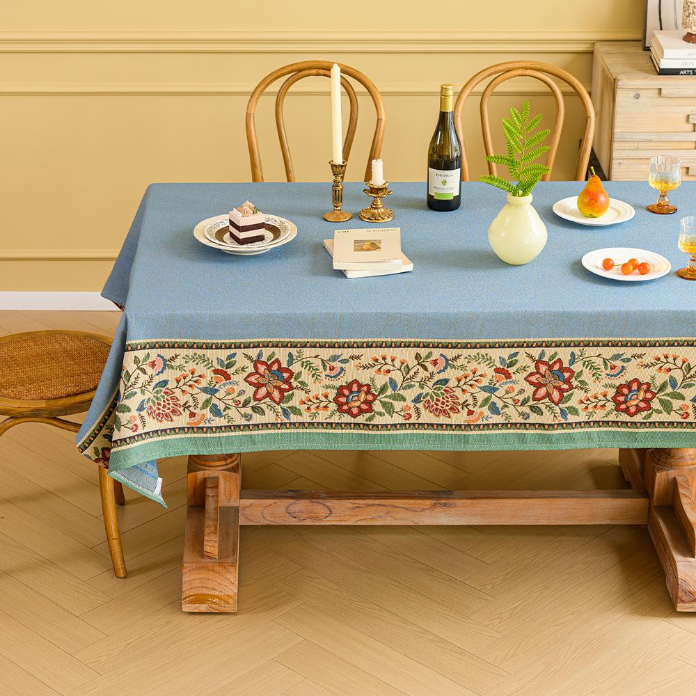 Thickened Classical Ethnic Retro Pattern Rectangular Tablecloth Household Dining Table Cloth Living Room Coffee Table Cover Towel