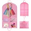 Dance Garment Bags for Dance Costumes,40 Inch Cheer Uniform Garment Bag for Dancers,Clear Waterproof Hanging Clothes Bag with 4 Large Pockets for