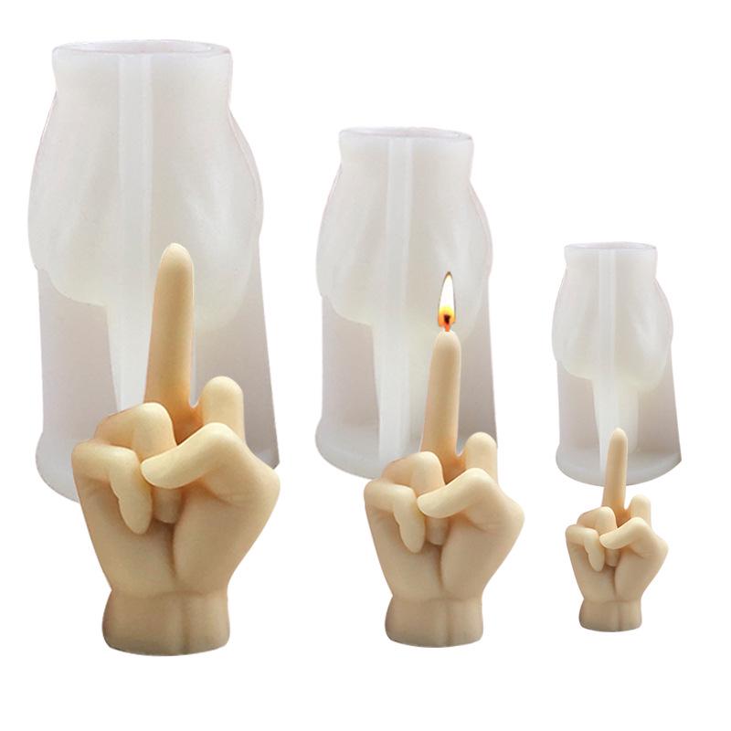 DIY Middle Finger Aromatherapy Candle Mold - Silicone for Handmade Resin & Plaster Ornaments