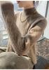 Women's 2024 Autumn/Winter High Neck 100% Pure Wool Cable Knit Sweater
