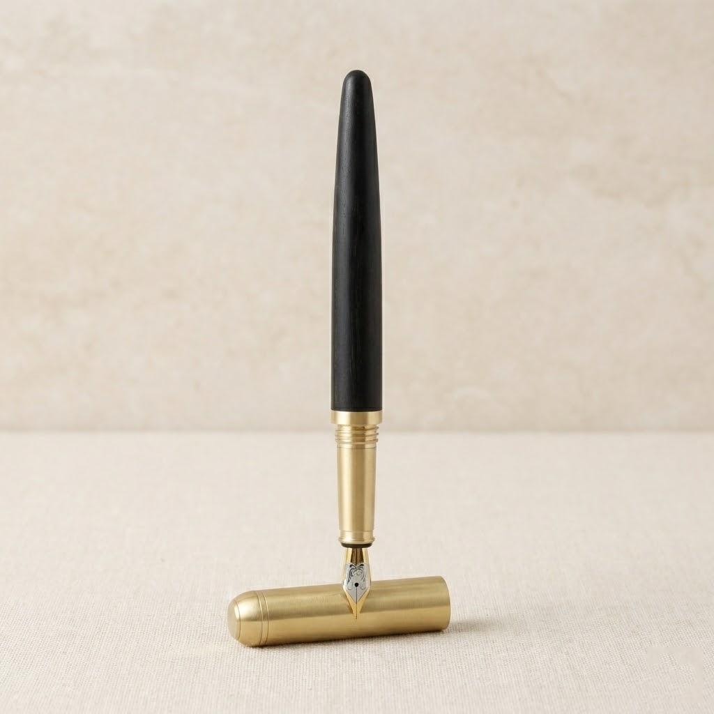 

STONEGO Vintage Handcrafted Wooden Fountain Pen with Medium Nib Includes 4 Ink Cartridges and Converter эбеновый