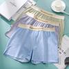 "Men's Loose-Fit Striped Cotton Boxer Shorts - Breathable, Large Size"