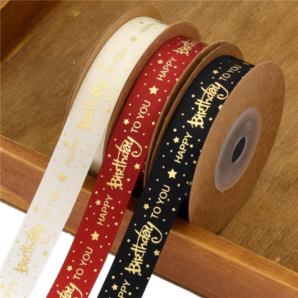 Beautiful Durable Happy-birthday Gift Wrapping Ribbon Ribbon Satin Printing Ribbon Craft Supplies
