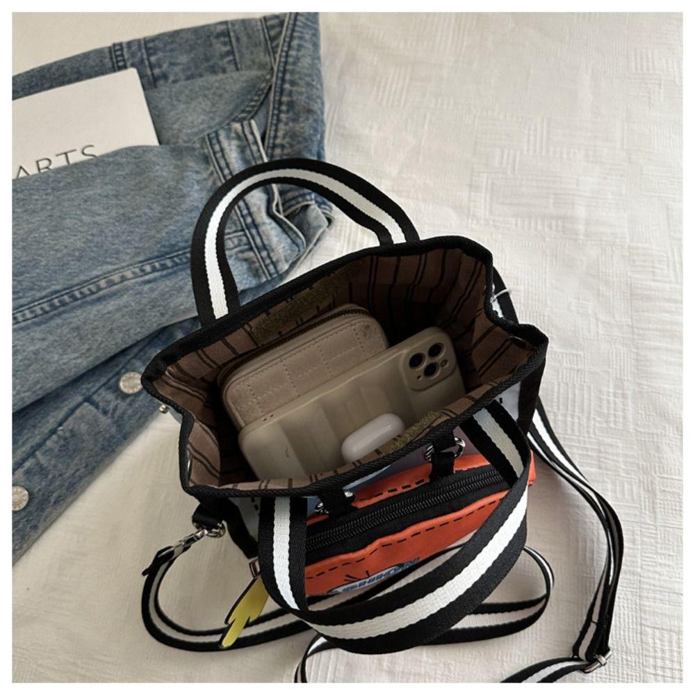 Detachable 2D Anime Tote Bag Canvas Cartoon Crossbody Bag Cute Comic Shoulder Bag  School