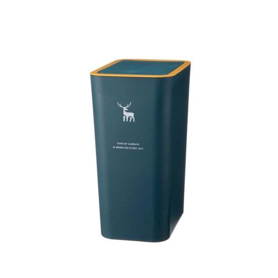 9L/12L Convenient Dog Proof Elk Print Trash Can Press Top Lid Bathroom Accessories
