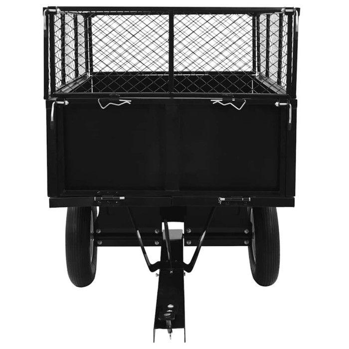 VidaXL Tipping Trailer for Lawn Mower Transport Cart Soil Compost Building Materials Tasks of 145813